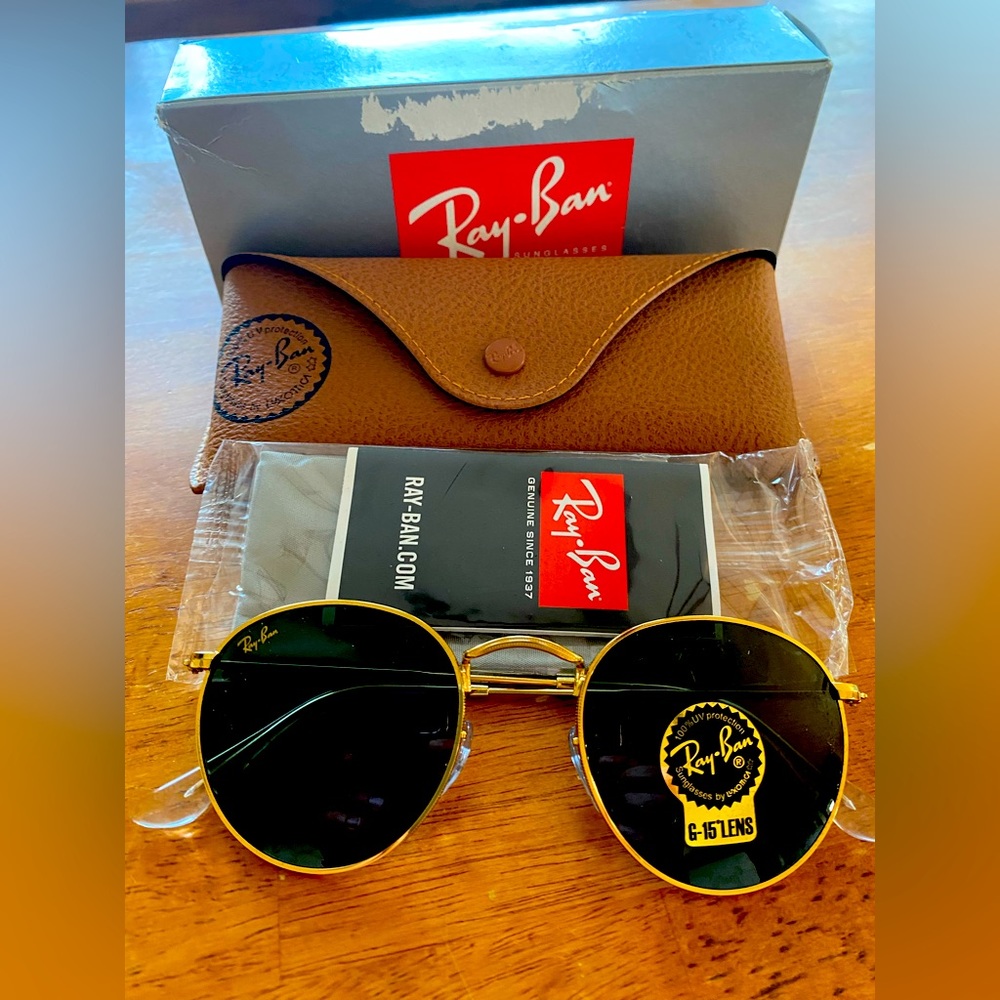 Ray Ban Green Round 50 mm Sunglasses